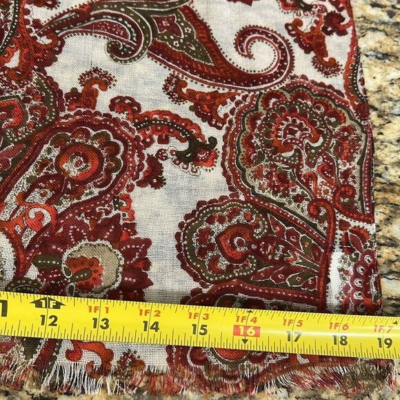 Land’s End Paisley Print Fringe Trim Rectangle Scarf - Picture 3 of 4
